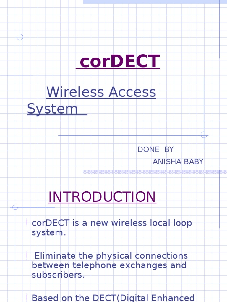 cordect wireless local loop system